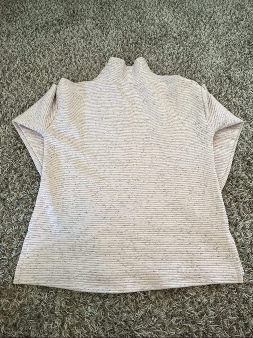 RBX Cream Speckled Ribbed Mock Neck Sweater